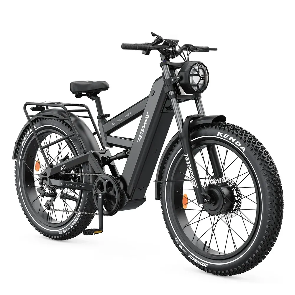 TESWAY X9 AWD Dual Motor Electric Mountain Bike | 4000W Peak Power & 26" Fat Tire High-Performance E-Bike