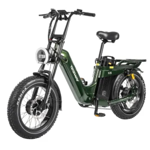 TESWAY X5 AWD Dual Motor Step-Thru E-Bike | 3600W Peak Power & 52V 60Ah Fat Tire Electric Bicycle